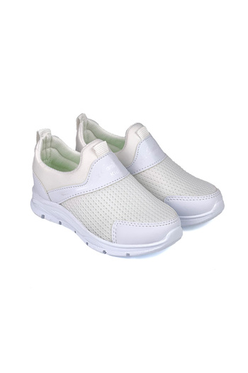 KAJILA Children's Unisex White Laceless Slip-On Comfortable Fit Daily Sneaker Sports Shoes