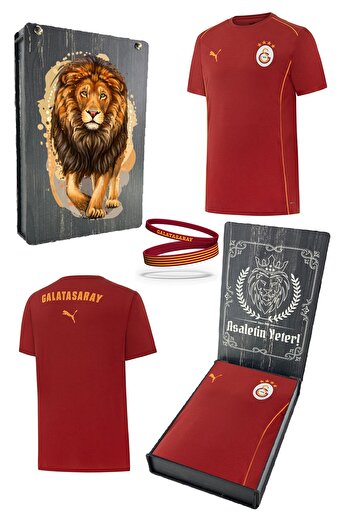 Galatasaray Γνήσιο Αδειοδοτημένο Σετ Δώρου 2024/25 Κόκκινο Μπλουζάκι Προπόνησης + Σετ Βραχιόλι