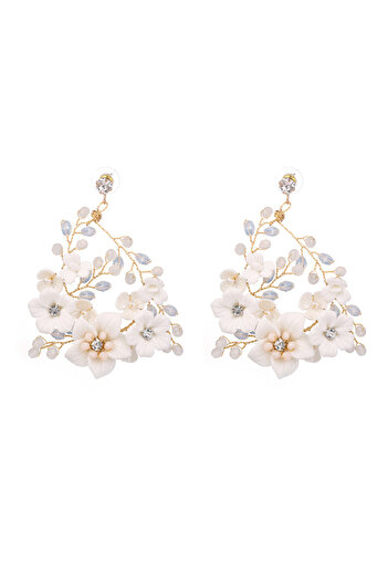 OEM Boho wedding earrings with crystals and pearls