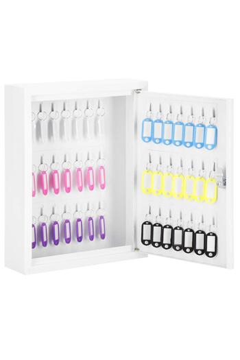 SERSIMO Steel metal box for 42 keys, equipped, 35x27x8cm, white