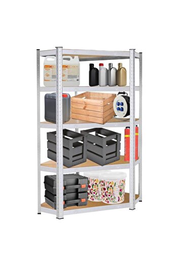 SERSIMO Corner shelf with modular metal frame for storage, 5 shelves, 180x90x40cm, load 875kg