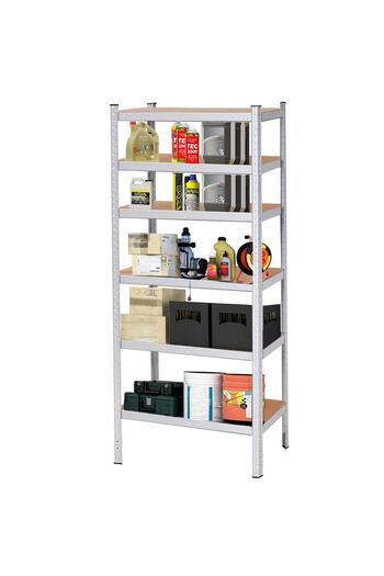 SERSIMO Modular metal frame shelf for storage, 6 shelves, 225x110x50cm, load 900kg