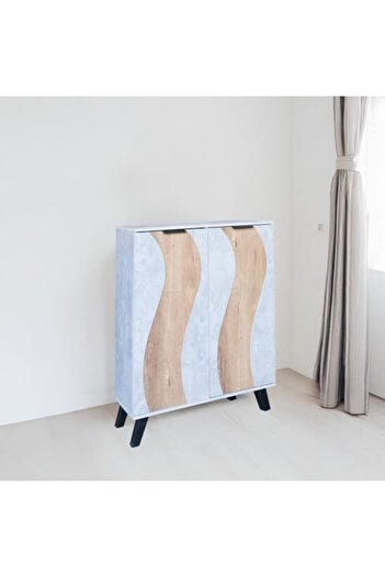 BAITY Two-Door Malaysian Wood Shoe Cabinet