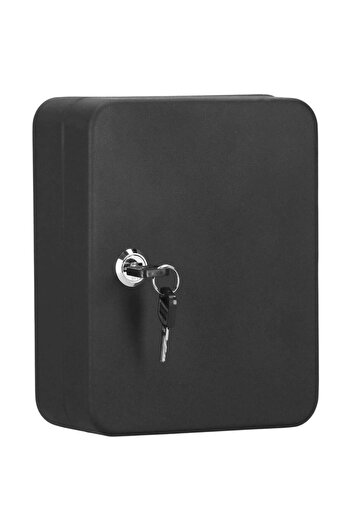 SERSIMO Steel metal box for 30 keys, equipped, 20x16x7.5cm, black