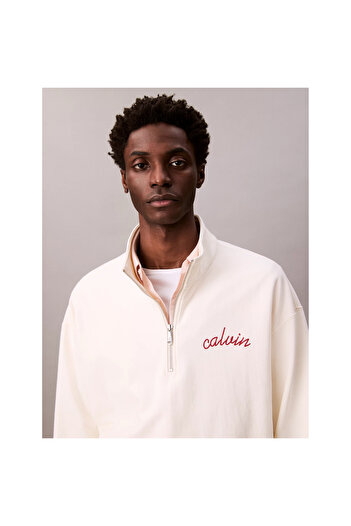 Calvin Klein Ck Lv04rc227g Premıum Terry Chaın Stıtch Qtr Z Erkek Sweatshirt