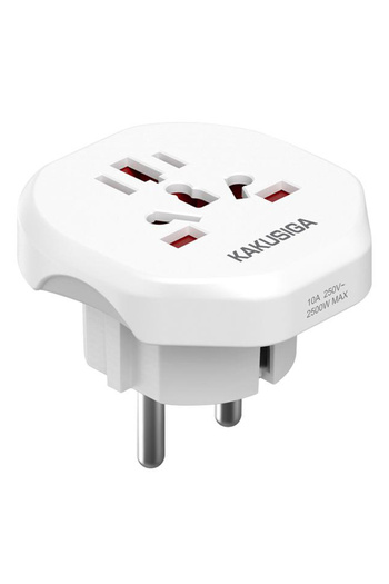 REDz Accessories KSC-1226 Socket Converter, Multi-Connector UK/US/AUS, Power 2500W, White