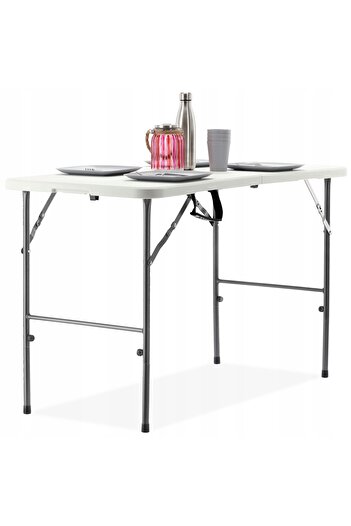 SERSIMO Multifunctional folding rectangular table, 120x75x60cm, white