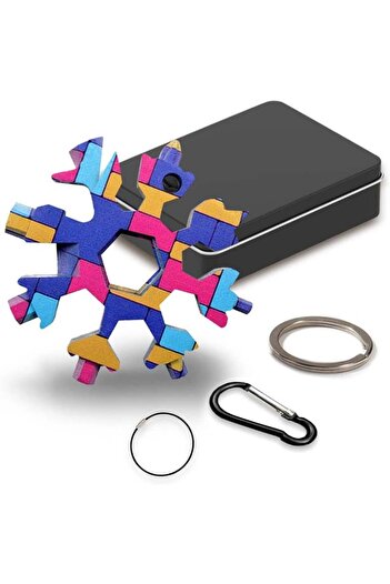 Anyingkai 18 in 1 DIY multi-function tool, metal, multicolor, 6 x 6 cm