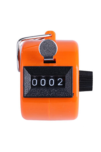 Choice6 Orange Handheld 4 Digital Tally Counter Mechanical Manual Palm Clicker Number Count Assorted Tally C