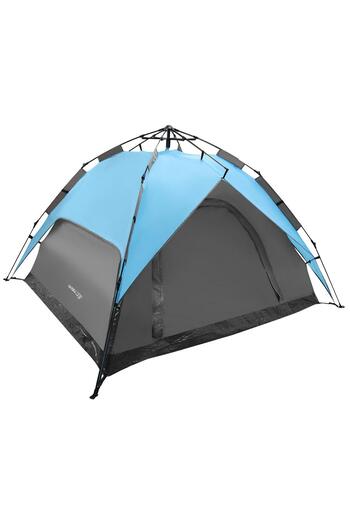 OEM 3-person camping tent, automatic with pop-up system, 2 entrances, 2000 mm, 210x180x140 cm, blue