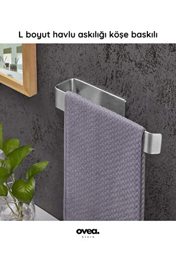 Ovea Store 2 Li Set / Paslanmaz Çelik Havluluk ve Tuvalet Kağıtlığı / Yapışkanlı Tasarım / 26 cm-18 cm