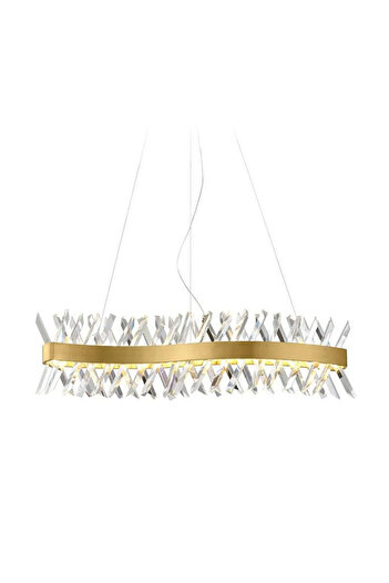 LUXXO Candelabru echipat cu LED, 43W, tricolor, corp aluminiu, decoruri cristale, 100x18x25cm, Diamonds S