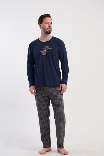 Vienetta Secret Vienetta Futurism cotton pajamas Navy blue