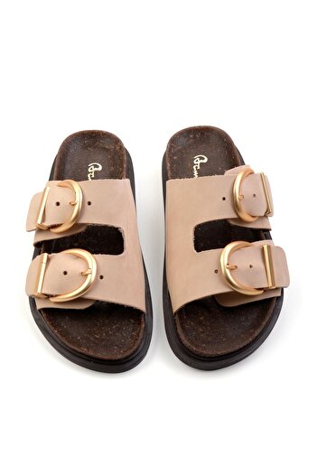Bambi Nude Leather Women's Slippers K04666013901