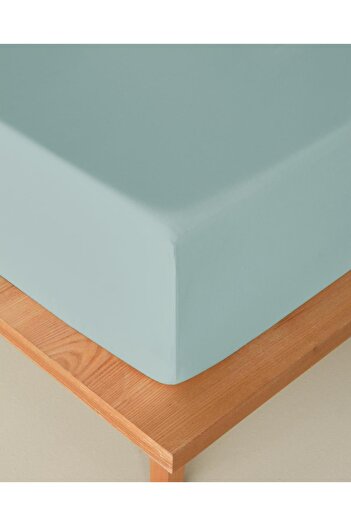 English Home Novella Premium Soft Cotton Double Fitted Sheet 160X200 cm Light Blue (4.08.2025)
