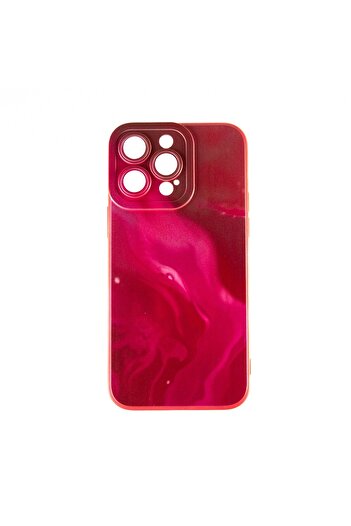 OEM Soft Waves Collection Back Cover Compatible with iPhone 14 Pro Max - Red