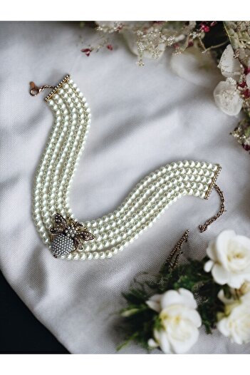 FAYRA ACCESSORIES Kraliçe Arı Figürlü İnci Kolye