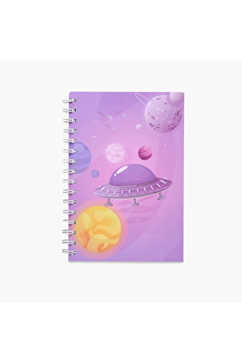 Lifestyle Space Print A5 Ruled Spiral Notebook