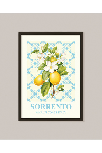 Vetro Design Sorrento Lemons Framed Poster
