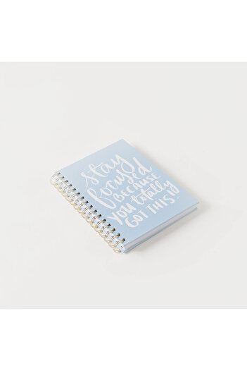 Lifestyle Slogan Print Ruled Spiral Bound A5 Notebook