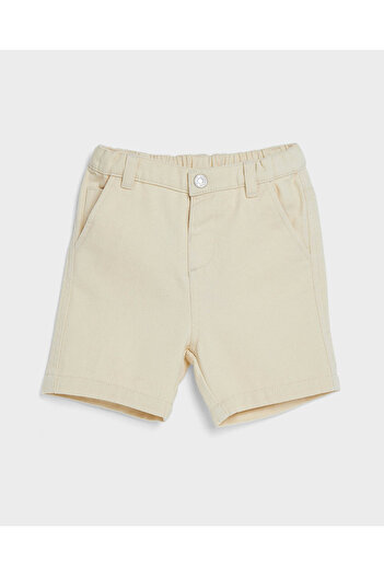 R&B Solid Shorts with Button Closure