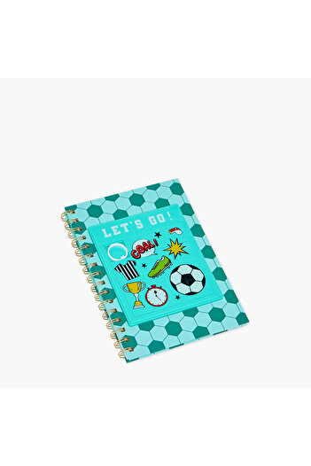 Lifestyle Football Print 80-Page Hard Cover Ruled Spiral Notebook