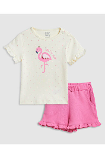 R&B Appliqued Top and Shorts Set