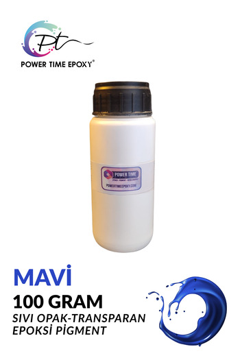 POWER TIME EPOXY Opak & Transparan Sıvı Pigment Boya 100 gram / Mavi / Epoksi Için