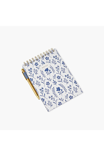 Lifestyle Floral Print Spiral Notepad with Pen