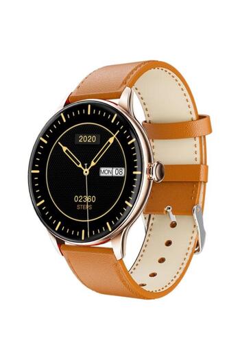 MAXCOM Smartwatch FW48 Vanad, AMOLED Display 1.32”, IP67, Android/iOS, Leather Strap (Gold)