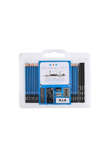 H&B Set creioane pentru schite si desen H&B, 26 in 1