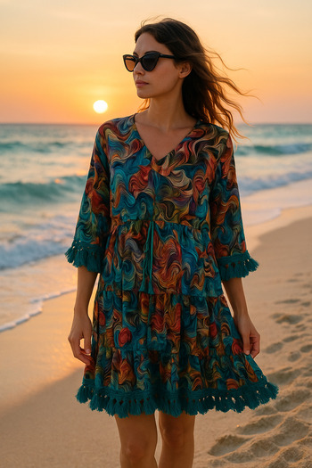 MODA Mixviscose Lace Detailed Tunic