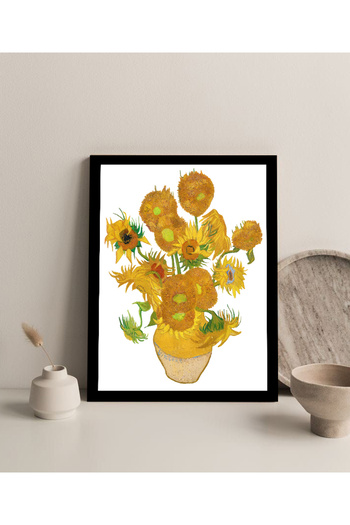 Harikabirev Frameless Frame Look Mdf Table (Vangogh Flowers) 1 | Ctkmdf