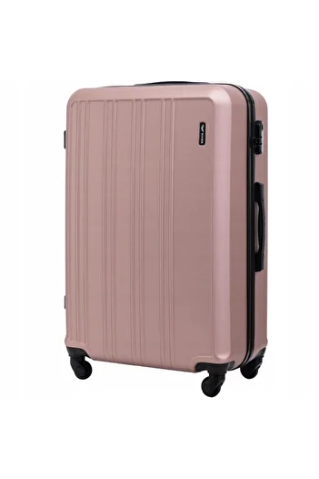 WINGS BRAND WINGS HARRIER XXL Hard Shell Suitcase 4 Wheels, TSA Lock, Rose Gold