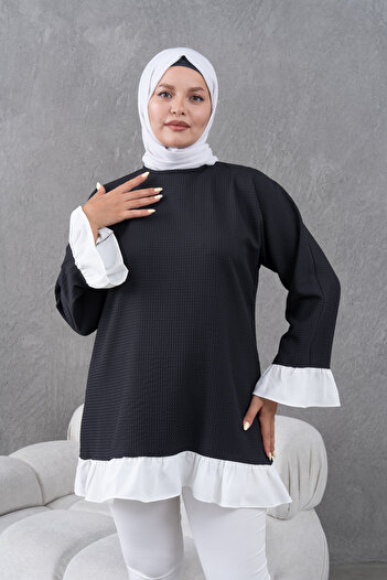Fzd filizzade Garnished Ruffled Loose Tunic