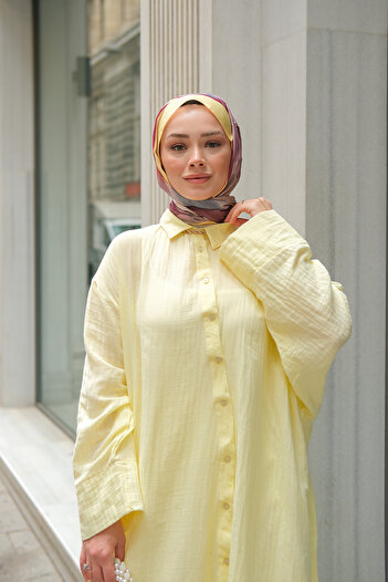 LOCCO Women's Midi Length Shirt Yellow