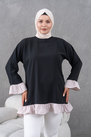 Fzd filizzade Garnished Ruffled Loose Tunic