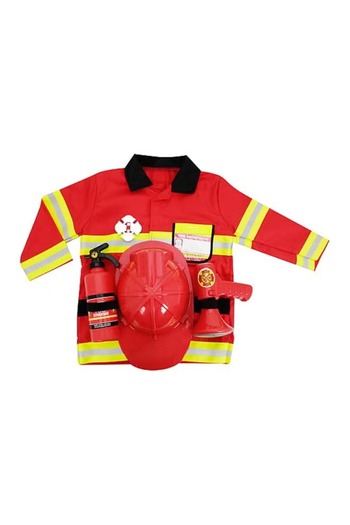 rexa Firefighter Role Play Costume Set for Kids – Helmet, Jacket, Tools & Accessories