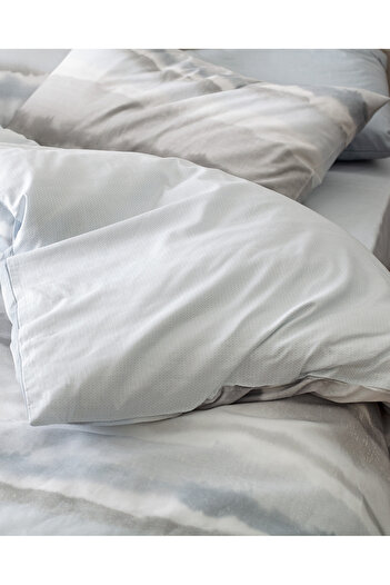 Madame Coco Leda Double 100% Cotton Ranforce Printed Duvet Cover Set - Gray