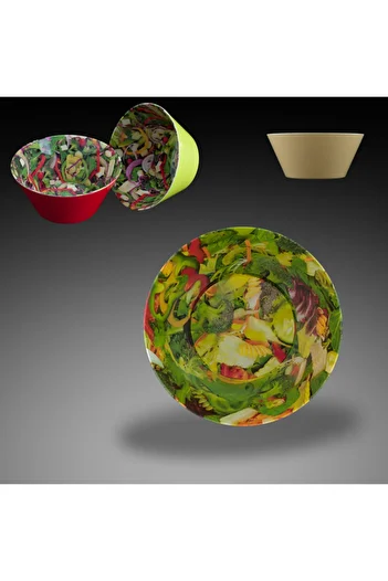 OEM Multicolored conical bowl, capacity 600 ml, 15x7 cm, Salad