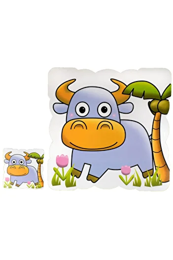OEM Plate and glass holder set, purple cow pattern, 30 x 30 cm