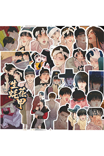 Choice1 75PCS 10/30/75pcs BL Korean Manga Cartoon Stickers Comic Characters Decals Laptop Phone Case Luggage