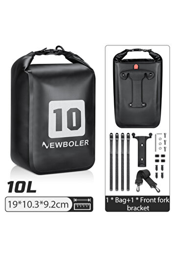 Choice BAG220-10L-BLA NEWBOLER 10L Quick Release Bicycle Fork Bag 10L Waterproof Electric Hunting Bike Bag