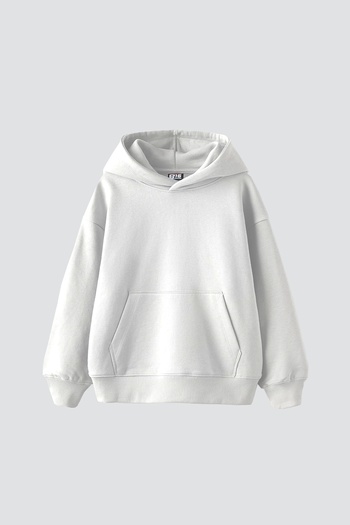 Sekizbiraltı Basic Oversize Unisex White Hoodie