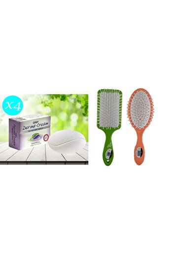 Dalan Soap Derma Cream Moisturizing 100Gr 4 Pieces Professional Blow Dry Oval Hair Brush Comb 1 + 1 Piece