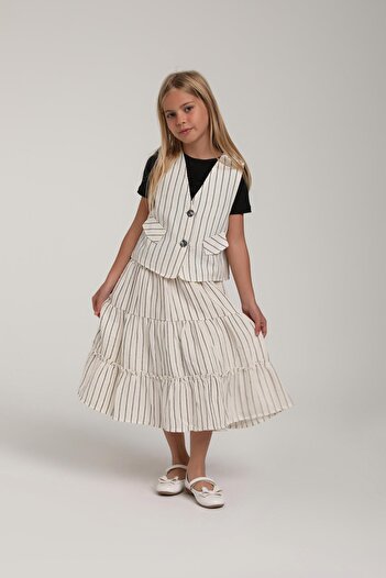 Escabel Girl's Striped Long Skirt