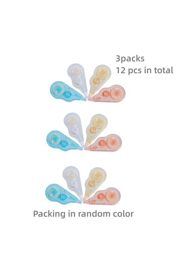 Choice 3sets 4/12pcs 13.1 Ft White Out Correction Tape Tear-Resistant Tape Bulk for School, Office, Note Ta