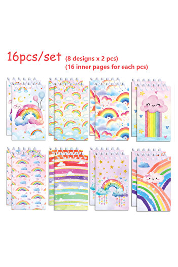 Choice 16pcs-XQ051 16pcs Football Mermaid Animals Mini Spiral Pocket Notebooks Memo Pad Coil Booklet Notepa