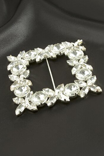 ZERO LAND Hn-Shop Flower Square Stone Belt Buckle-Red