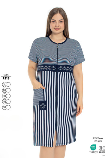ROMEO LİFE Women's Plus Size Lycra Viscose Fabric Zippered Dress